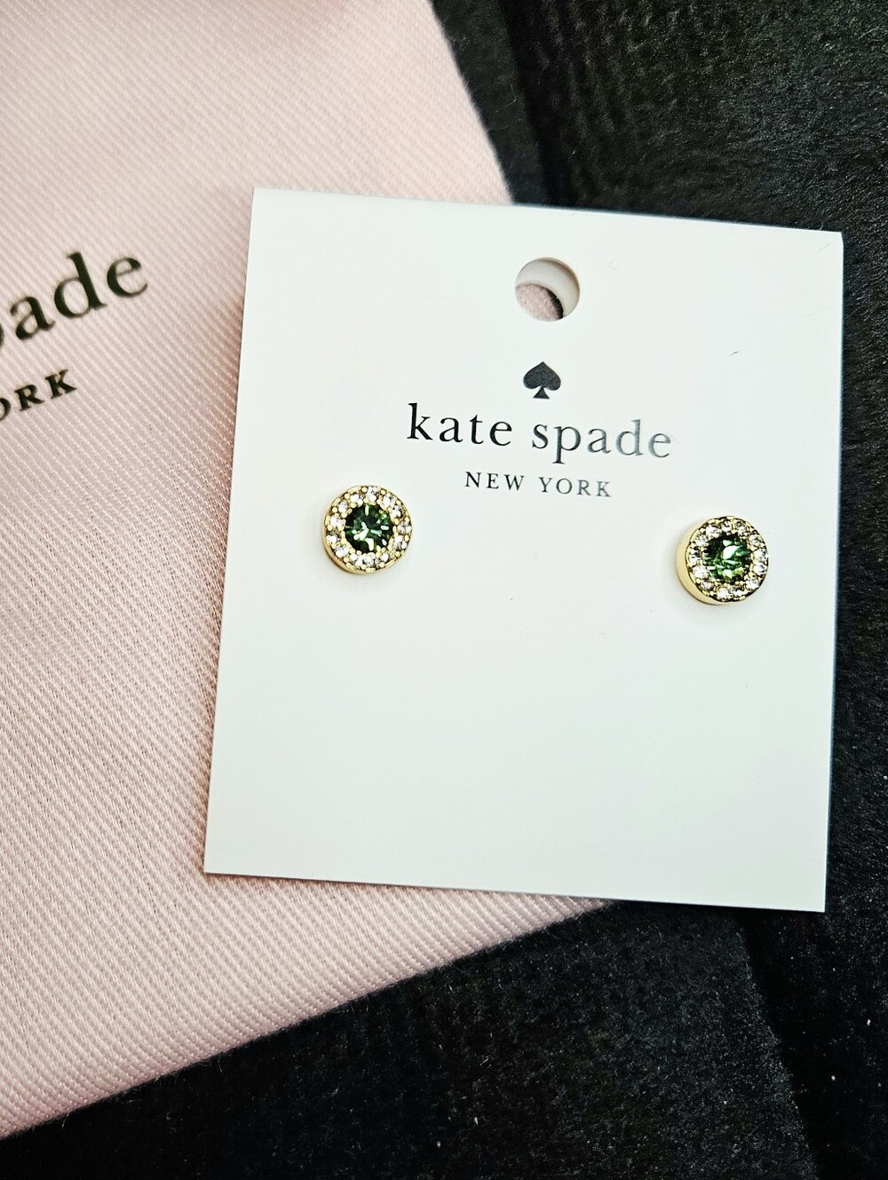 Kate Spade You're A Gem Pave Halo Earrings + Dust Bag